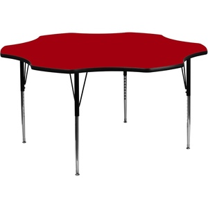 image:imageFlash Furniture Wren 60 Flower Grey Thermal Laminate Activity Table  Standard Height Adjustable LegsRed