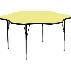 image:imageFlash Furniture Wren 60 Flower Grey Thermal Laminate Activity Table  Standard Height Adjustable LegsYellow