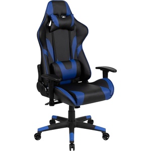 image:imageFlash Furniture X20 Gaming Chair Racing Office Ergonomic Computer PC Adjustable Swivel Chair with Fully Reclining Back in Gray LeatherSoftBlue