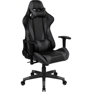 image:imageFlash Furniture X20 Gaming Chair Racing Office Ergonomic Computer PC Adjustable Swivel Chair with Fully Reclining Back in Gray LeatherSoftGrey