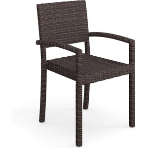 image:imageMartha Stewart Bedford IndoorOutdoor Stackable Patio Armchair with Rattan Wicker Finish in GrayBrown