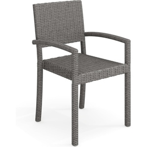 image:imageMartha Stewart Bedford IndoorOutdoor Stackable Patio Armchair with Rattan Wicker Finish in GrayGrey