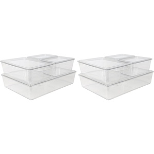 image:imageMartha Stewart Brody Plastic Storage Organizer Bins with Lids for Home Office Kitchen or Bathroom 4 Pack 2Small1Medium 1 Large ClearWhiteSet of 1 Pack of 2