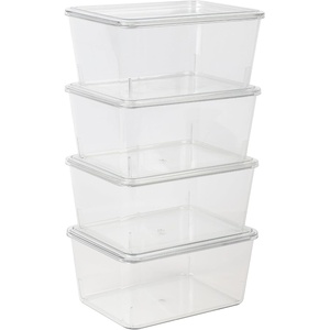 image:imageMartha Stewart Brody Plastic Storage Organizer Bins with Transparent Lids for Home Office Kitchen or Bathroom 4 Pack 675 x 5