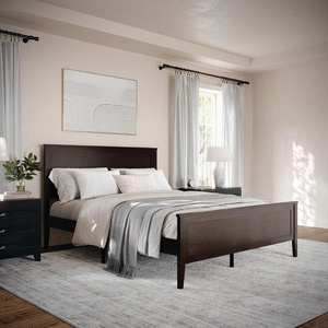 image:imageMartha Stewart Corbin Solid Wood Platform Bed with Wooden Headboard and Footboard Wood Slat Foundation No Box Spring Needed King Dark BrownDark Brown