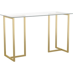 image:imageMartha Stewart Eli Home Office Desk with Glass Top and Steel Frame Oil Rubbed BronzeClear TopPolished Brass Frame