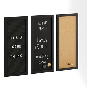 image:imageMartha Stewart Everette Cork Board Chalk Board Letter Board Set with Included Push Pins Magnets Liquid Chalk Letters 18 x 24 Light Natural Woodgrain FrameBlack Woodgrain