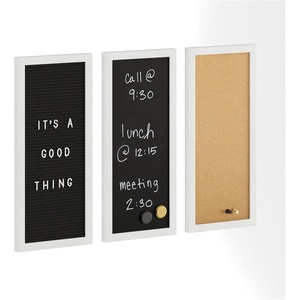 image:imageMartha Stewart Everette Cork Board Chalk Board Letter Board Set with Included Push Pins Magnets Liquid Chalk Letters 18 x 24 Light Natural Woodgrain FrameWhite Woodgrain