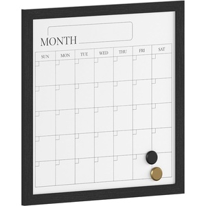 image:imageMartha Stewart Everette Magnetic Monthly Calendar Dry Erase Board with Included Dry Erase Marker and 2 Magnets 18 x 18 White Woodgrain FrameBlack Woodgrain