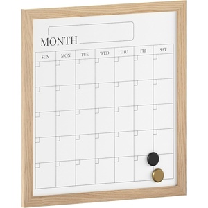 image:imageMartha Stewart Everette Magnetic Monthly Calendar Dry Erase Board with Included Dry Erase Marker and 2 Magnets 18 x 18 White Woodgrain FrameLight Natural Woodgrain