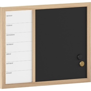 image:imageMartha Stewart Everette Magnetic Weekly Calendar Dry Erase Board and Chalk Board with Liquid Chalk Marker and Magnets 24x18 Light Natural Woodgrain FrameLight Natural Woodgrain