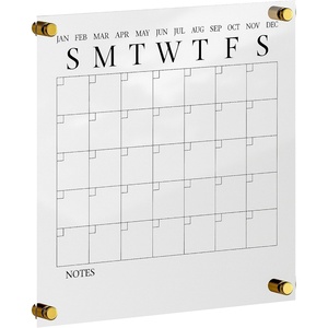 image:imageMartha Stewart Grayson Acrylic Dry Erase Wall Calendar with Dry Erase Marker 14 Square Clear with Black PrintClearBlack