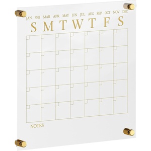 image:imageMartha Stewart Grayson Acrylic Dry Erase Wall Calendar with Dry Erase Marker 14 Square Clear with Black PrintClearGold