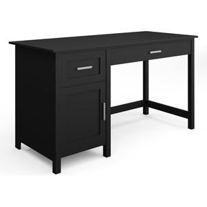 image:imageMartha Stewart Hutton Shaker Style Home Office Desk with Storage in Gray with Brushed Nickel HardwareBlack FrameBrushed Nickel Hardware