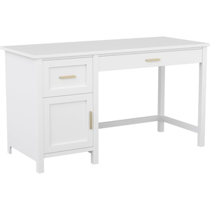 image:imageMartha Stewart Hutton Shaker Style Home Office Desk with Storage in Gray with Brushed Nickel HardwareWhitePolished Brass