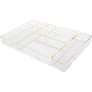 image:imageMartha Stewart Kerry Plastic Stackable Office Desk Drawer Organizers Set of 8 with Gold TrimSet of 8