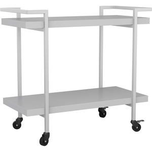 image:imageMartha Stewart Liam 2Tier Mobile Office Storage and Printer Cart in Gray with Brushed Nickel FrameGrayBrushed Nickel Frame