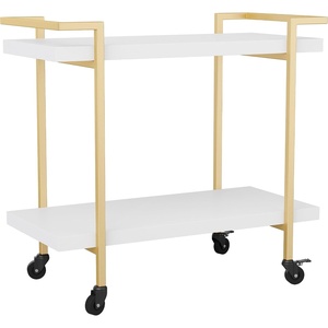 image:imageMartha Stewart Liam 2Tier Mobile Office Storage and Printer Cart in Gray with Brushed Nickel FrameWhitePolished Brass Frame