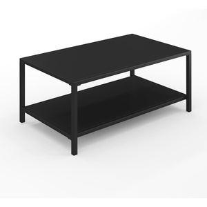 image:imageMartha Stewart Lily Pond AllWeather Patio Coffee Table with Lower Display Shelf and Steel Frame in Black