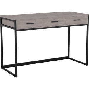 image:imageMartha Stewart Ollie Home Office Desk with 3 Drawers in Walnut Wood Grain with Oil Rubbed Bronze HardwareGray TopOil Rubbed Bronze Frame