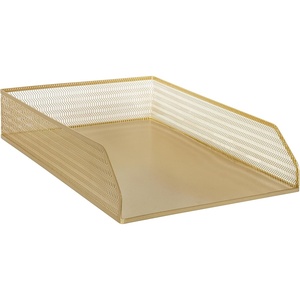 image:imageMartha Stewart Ryder 2 Pack Gold Mesh Metal Paper Letter Inbox Tray Desktop Organizer