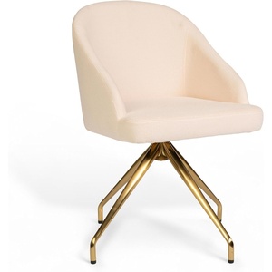 image:imageMartha Stewart Sora Stationary Swivel Task Chair with Sloped Arms for Home Office in Gray Velvet with Oil Rubbed Bronze FrameConch Shell FabricPolished Brass Frame