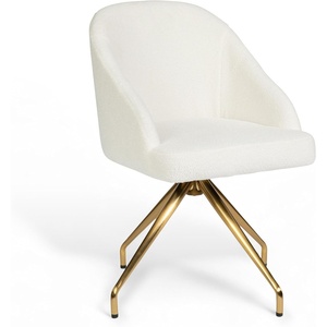 image:imageMartha Stewart Sora Stationary Swivel Task Chair with Sloped Arms for Home Office in Gray Velvet with Oil Rubbed Bronze FrameOff White BouclePolished Brass Frame