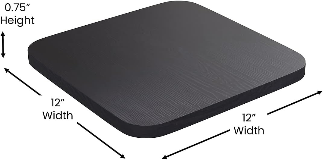 image:imageFlash Furniture Perry Set of 4 Poly Resin Wood Seat  Gray Polystyrene  Rounded Edges for Comfort  For Colorful Metal Chairs and Stools  IndoorOutdoorBlack