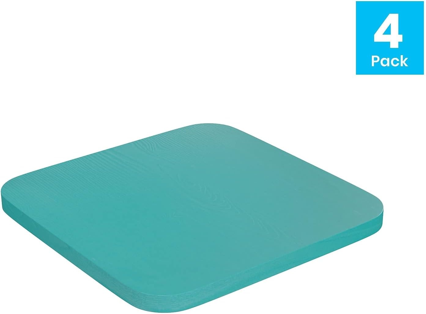 image:imageFlash Furniture Perry Set of 4 Poly Resin Wood Seat  Gray Polystyrene  Rounded Edges for Comfort  For Colorful Metal Chairs and Stools  IndoorOutdoorMint