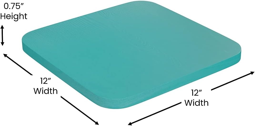 image:imageFlash Furniture Perry Set of 4 Poly Resin Wood Seat  Gray Polystyrene  Rounded Edges for Comfort  For Colorful Metal Chairs and Stools  IndoorOutdoorMint