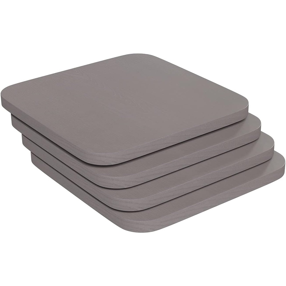image:imageFlash Furniture Perry Set of 4 Poly Resin Wood Seat  Gray Polystyrene  Rounded Edges for Comfort  For Colorful Metal Chairs and Stools  IndoorOutdoorGray