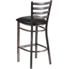 image:imageFlash Furniture 2 Pack HERCULES Series Silver Antique Finish with Clear Coat Ladder Back Metal Restaurant Barstool  Black Vinyl SeatBlack Vinyl SeatClear Coated Metal Frame
