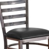 image:imageFlash Furniture 2 Pack HERCULES Series Silver Antique Finish with Clear Coat Ladder Back Metal Restaurant Barstool  Black Vinyl SeatBlack Vinyl SeatClear Coated Metal Frame