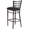 image:imageFlash Furniture 2 Pack HERCULES Series Silver Antique Finish with Clear Coat Ladder Back Metal Restaurant Barstool  Black Vinyl SeatBlack Vinyl SeatClear Coated Metal Frame