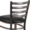 image:imageFlash Furniture 2 Pack HERCULES Series Silver Antique Finish with Clear Coat Ladder Back Metal Restaurant Barstool  Black Vinyl SeatBlack Vinyl SeatClear Coated Metal Frame