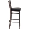 image:imageFlash Furniture 2 Pack HERCULES Series Silver Antique Finish with Clear Coat Ladder Back Metal Restaurant Barstool  Black Vinyl SeatBlack Vinyl SeatClear Coated Metal Frame