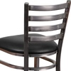 image:imageFlash Furniture 2 Pack HERCULES Series Silver Antique Finish with Clear Coat Ladder Back Metal Restaurant Barstool  Black Vinyl SeatBlack Vinyl SeatClear Coated Metal Frame