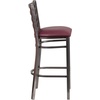 image:imageFlash Furniture 2 Pack HERCULES Series Silver Antique Finish with Clear Coat Ladder Back Metal Restaurant Barstool  Black Vinyl SeatBurgundy Vinyl SeatClear Coated Metal Frame