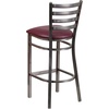 image:imageFlash Furniture 2 Pack HERCULES Series Silver Antique Finish with Clear Coat Ladder Back Metal Restaurant Barstool  Black Vinyl SeatBurgundy Vinyl SeatClear Coated Metal Frame