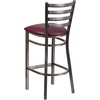 image:imageFlash Furniture 2 Pack HERCULES Series Silver Antique Finish with Clear Coat Ladder Back Metal Restaurant Barstool  Black Vinyl SeatBurgundy Vinyl SeatClear Coated Metal Frame