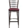 image:imageFlash Furniture 2 Pack HERCULES Series Silver Antique Finish with Clear Coat Ladder Back Metal Restaurant Barstool  Black Vinyl SeatBurgundy Vinyl SeatClear Coated Metal Frame