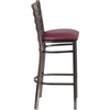image:imageFlash Furniture 2 Pack HERCULES Series Silver Antique Finish with Clear Coat Ladder Back Metal Restaurant Barstool  Black Vinyl SeatBurgundy Vinyl SeatClear Coated Metal Frame