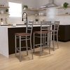 image:imageFlash Furniture 2 Pack HERCULES Series Silver Antique Finish with Clear Coat Ladder Back Metal Restaurant Barstool  Black Vinyl SeatCherry Wood SeatClear Coated Metal Frame