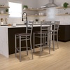image:imageFlash Furniture 2 Pack HERCULES Series Silver Antique Finish with Clear Coat Ladder Back Metal Restaurant Barstool  Black Vinyl SeatWalnut Wood SeatClear Coated Metal Frame