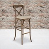 image:imageFlash Furniture 2 Pk HERCULES Series Dark Antique Wood Cross Back Barstool with Cushion1 Pack