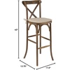image:imageFlash Furniture 2 Pk HERCULES Series Dark Antique Wood Cross Back Barstool with Cushion1 Pack