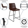 image:imageFlash Furniture 24 in LeatherSoft Barstool Dark Brown 2Pack  Commercial Grade Counter Height