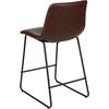 image:imageFlash Furniture 24 in LeatherSoft Barstool Dark Brown 2Pack  Commercial Grade Counter Height