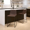 image:imageFlash Furniture 24 in LeatherSoft Barstool Dark Brown 2Pack  Commercial Grade Counter Height