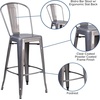 image:imageFlash Furniture 30 High Clear Coated Indoor Barstool with BackPack of 1